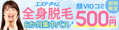 全身脱毛1回300円（税込）