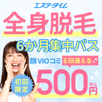 全身脱毛1回300円(税込)